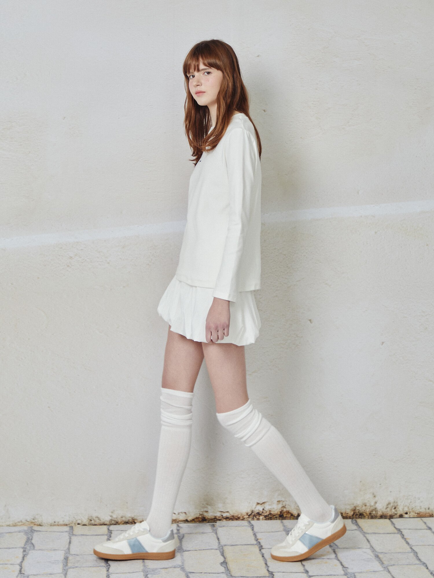 레터링 롱 슬리브 티셔츠 (IVORY)