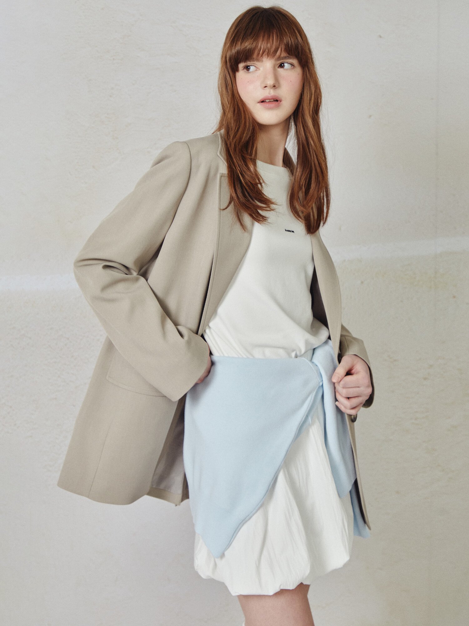 레터링 롱 슬리브 티셔츠 (IVORY)