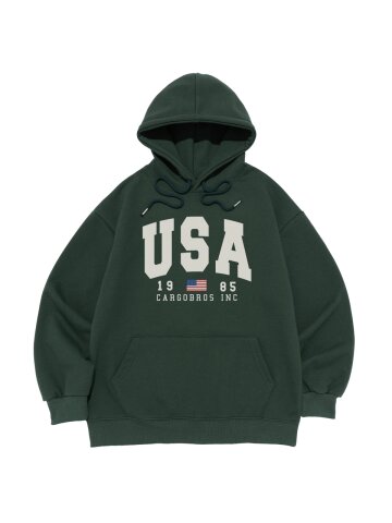 아메리칸 로고 후드 티셔츠 (그린)