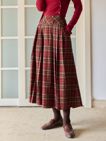 SR_Red fair Island knit skirt