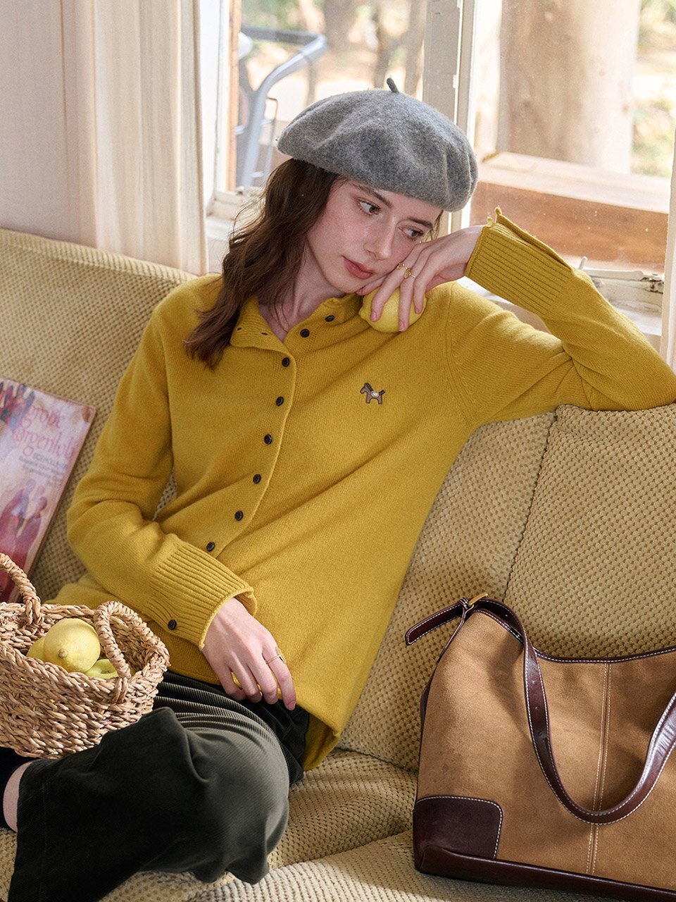 SR_Full turtleneck knit cardigan_3color