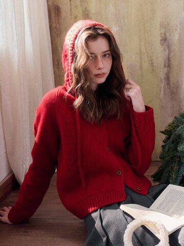 SR_Crochet hooded knit cardigan_3color