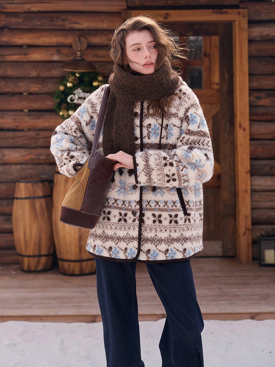 SR_Fleece padded hood jacket