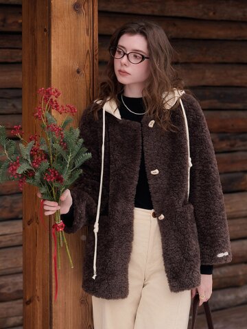 SR_Hat fur integrated jacket_2color