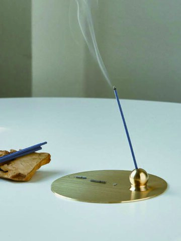 황동 동글이 인센스 홀더&코스터 세트