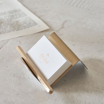 라운드 메탈 골드 명함꽂이 거치대 홀더