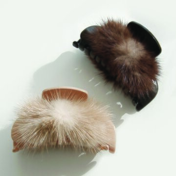 제이로렌 밍크 퍼 헤어집게핀 H01504