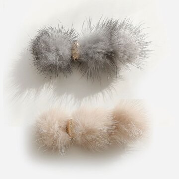 제이로렌 밍크 퍼 포인트 집게핀 H01507