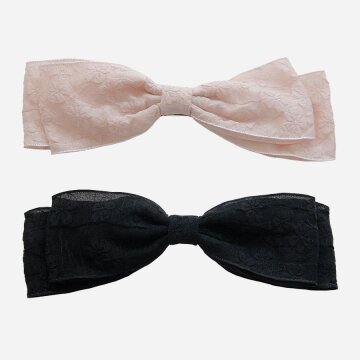 제이로렌 쉬폰 자가드 빅 리본 자동핀 H01510