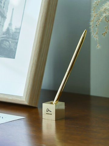 황동 골드 사각 펜꽂이 거치대