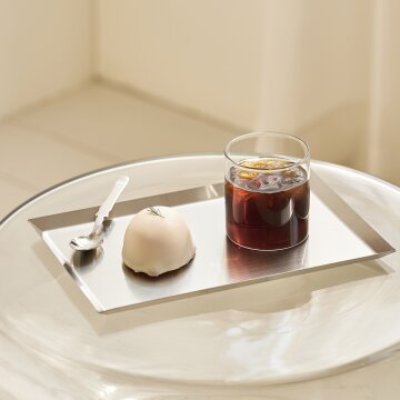 스텐 트레이 카페 쟁반 커피 철제 빵 사각 메탈 사각