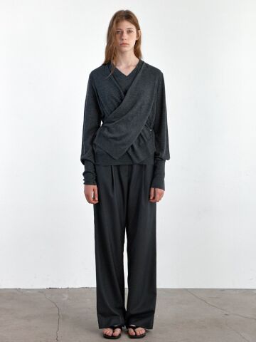 WOOL DRAPE LAYERED KNIT