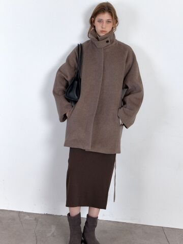 CASHMERE SINGLE HALF COAT