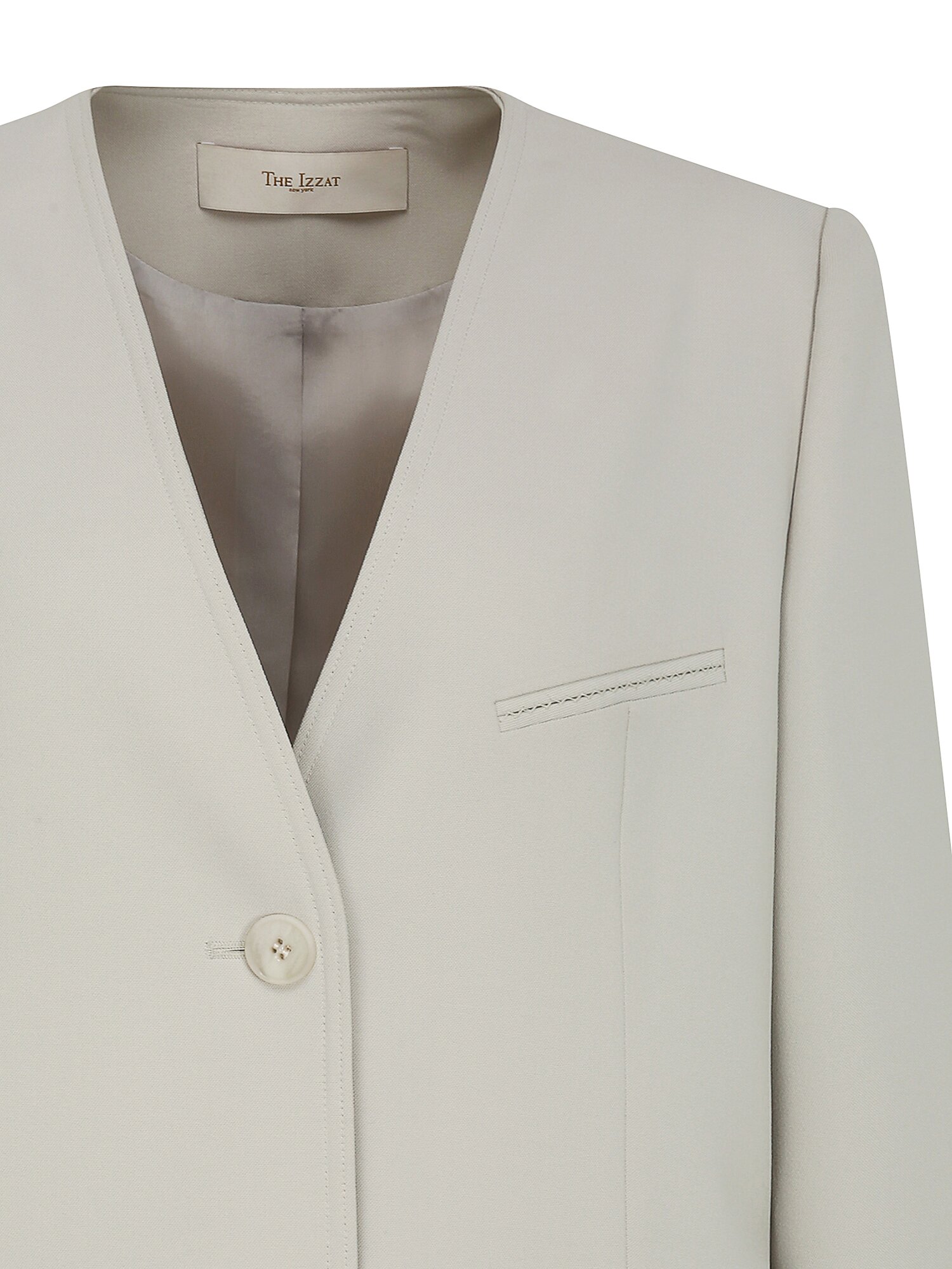 루즈핏 투버튼 브이넥 재킷 (LIGHT GREY)