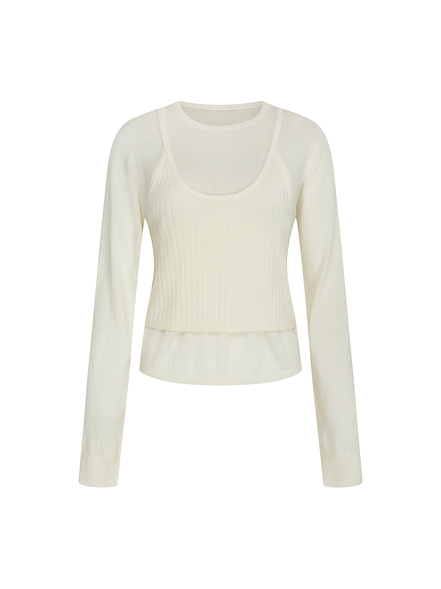 라운드넥 니트 +뷔스티에 세트 (IVORY)