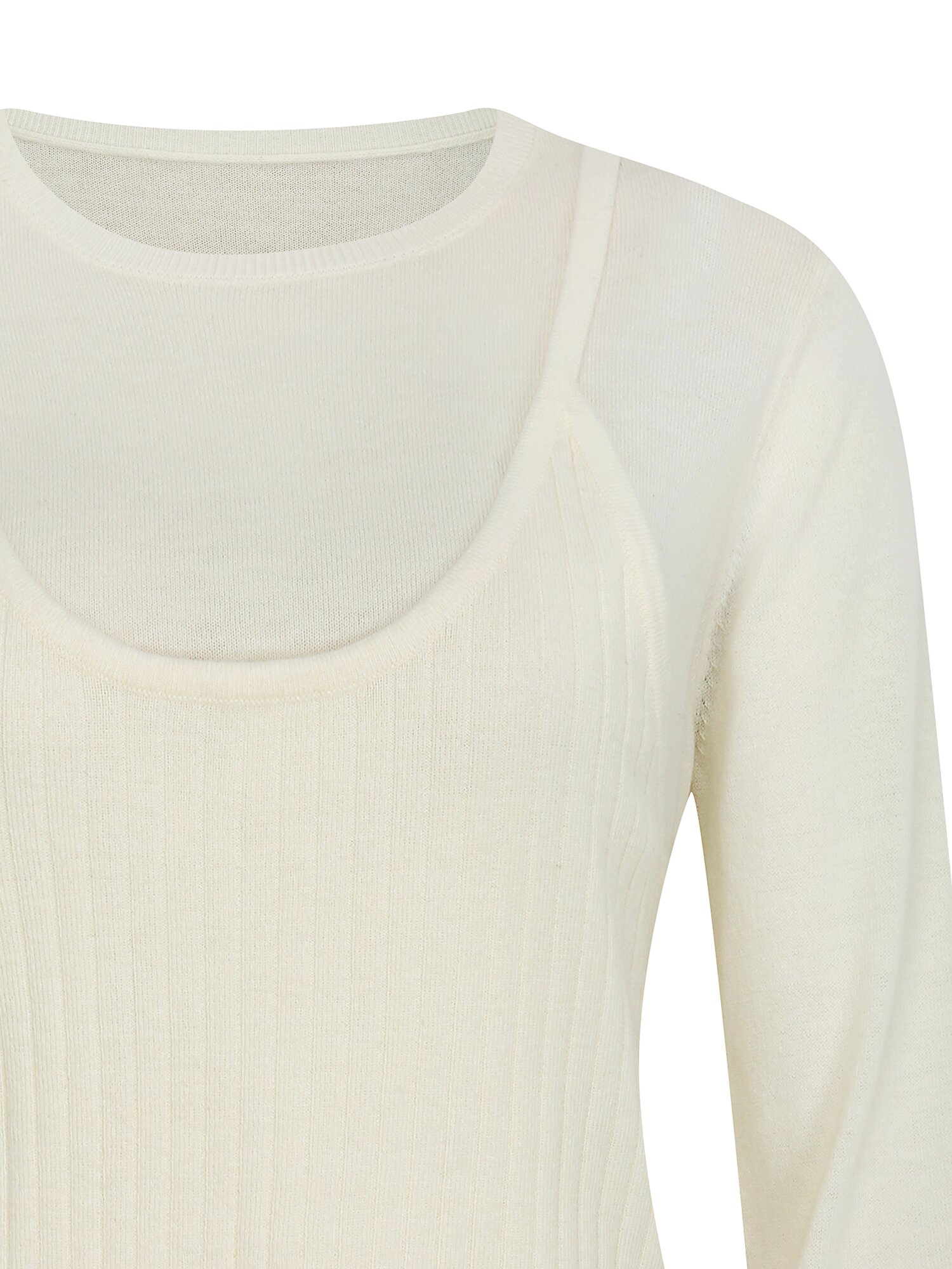 라운드넥 니트 +뷔스티에 세트 (IVORY)