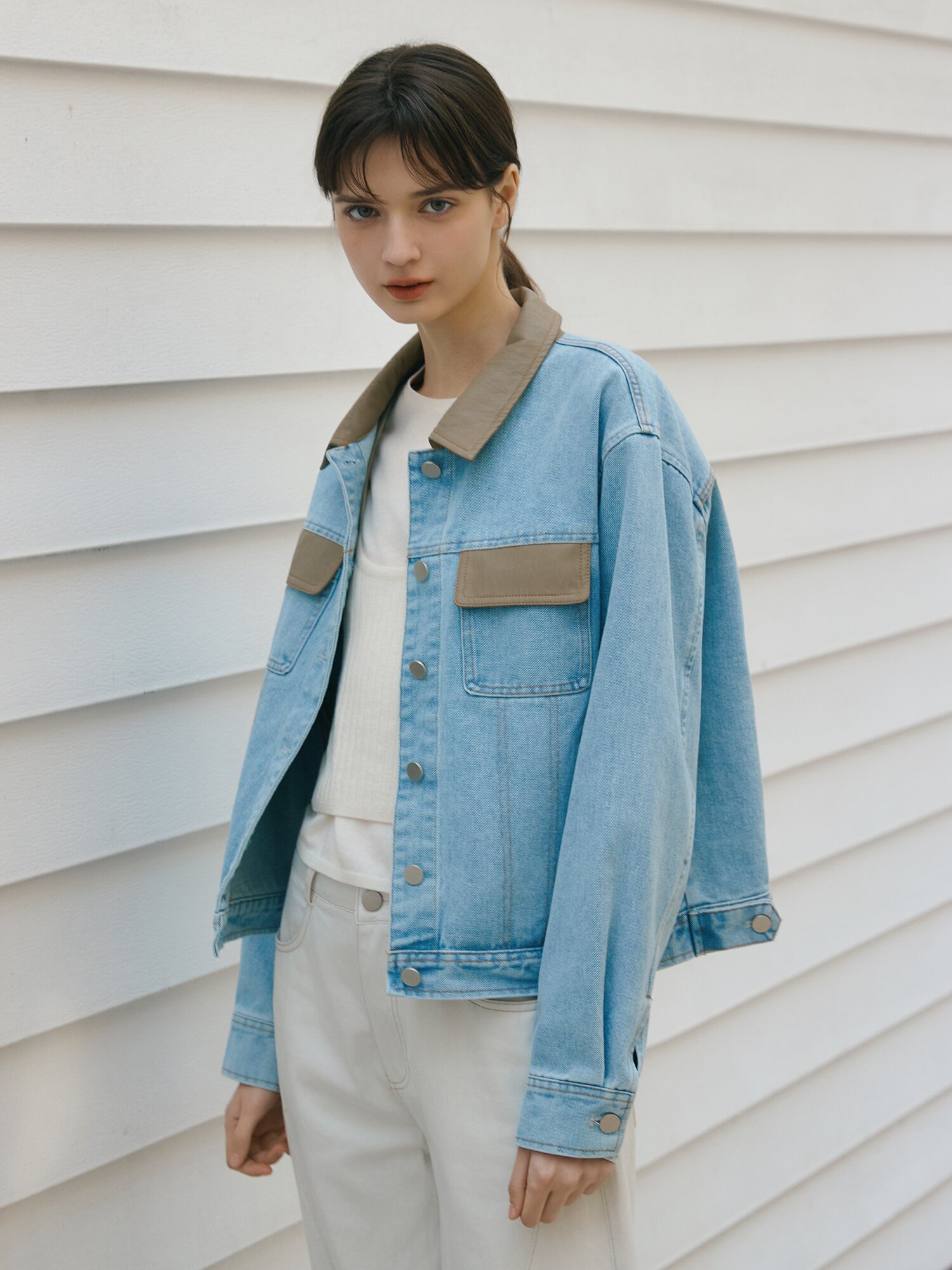 라운드넥 니트 +뷔스티에 세트 (IVORY)