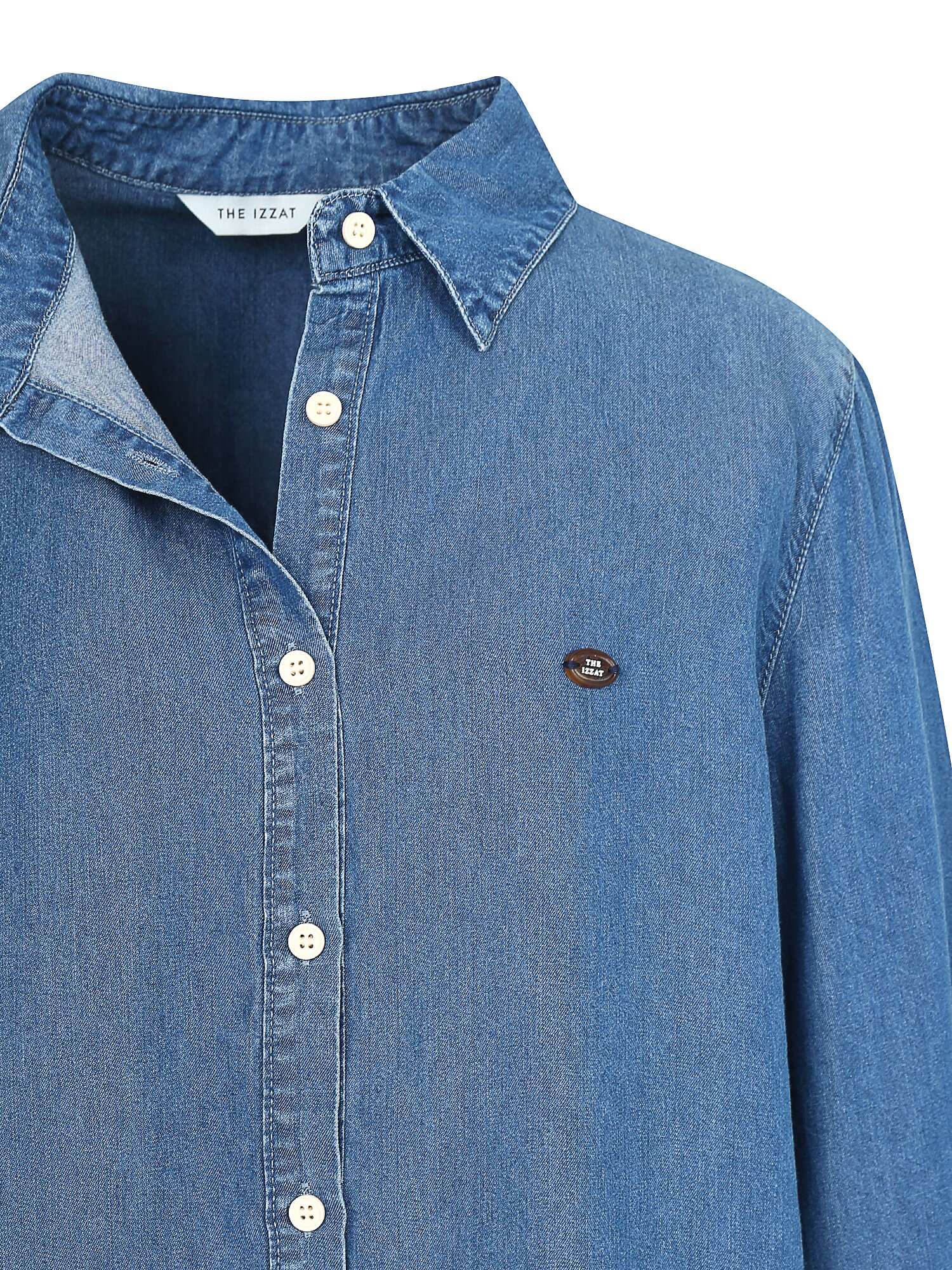 루즈핏 데님 셔츠 블라우스 (INDIGO)