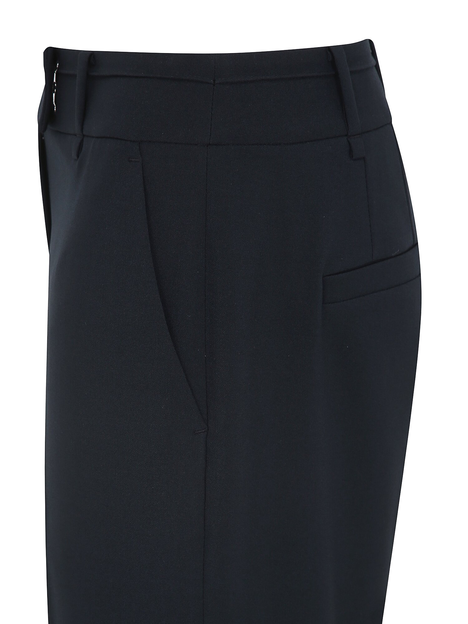 벨트 라인 슬림 부츠컷 팬츠 (NAVY)