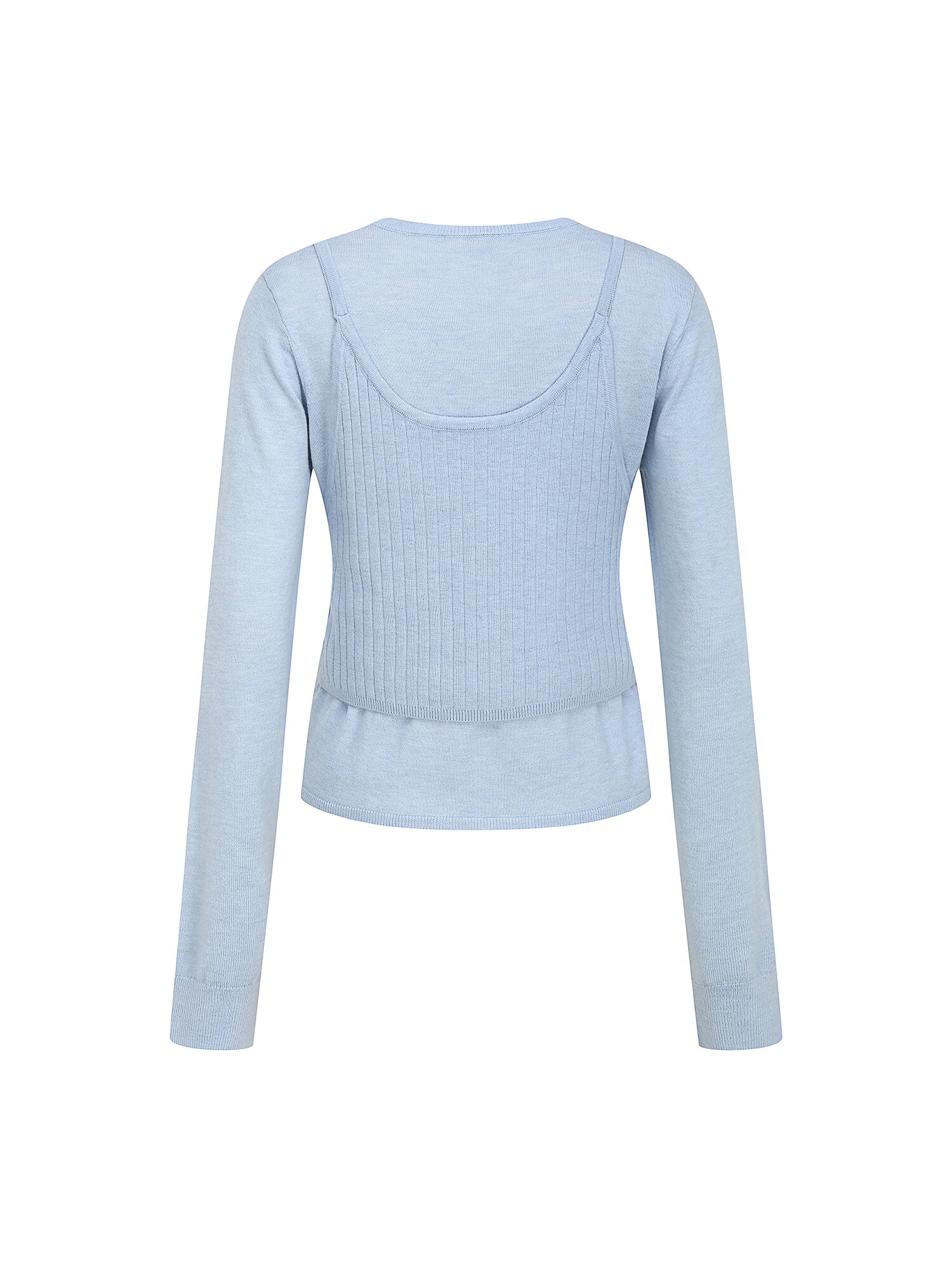 라운드넥 니트 +뷔스티에 세트 (LIGHT BLUE)