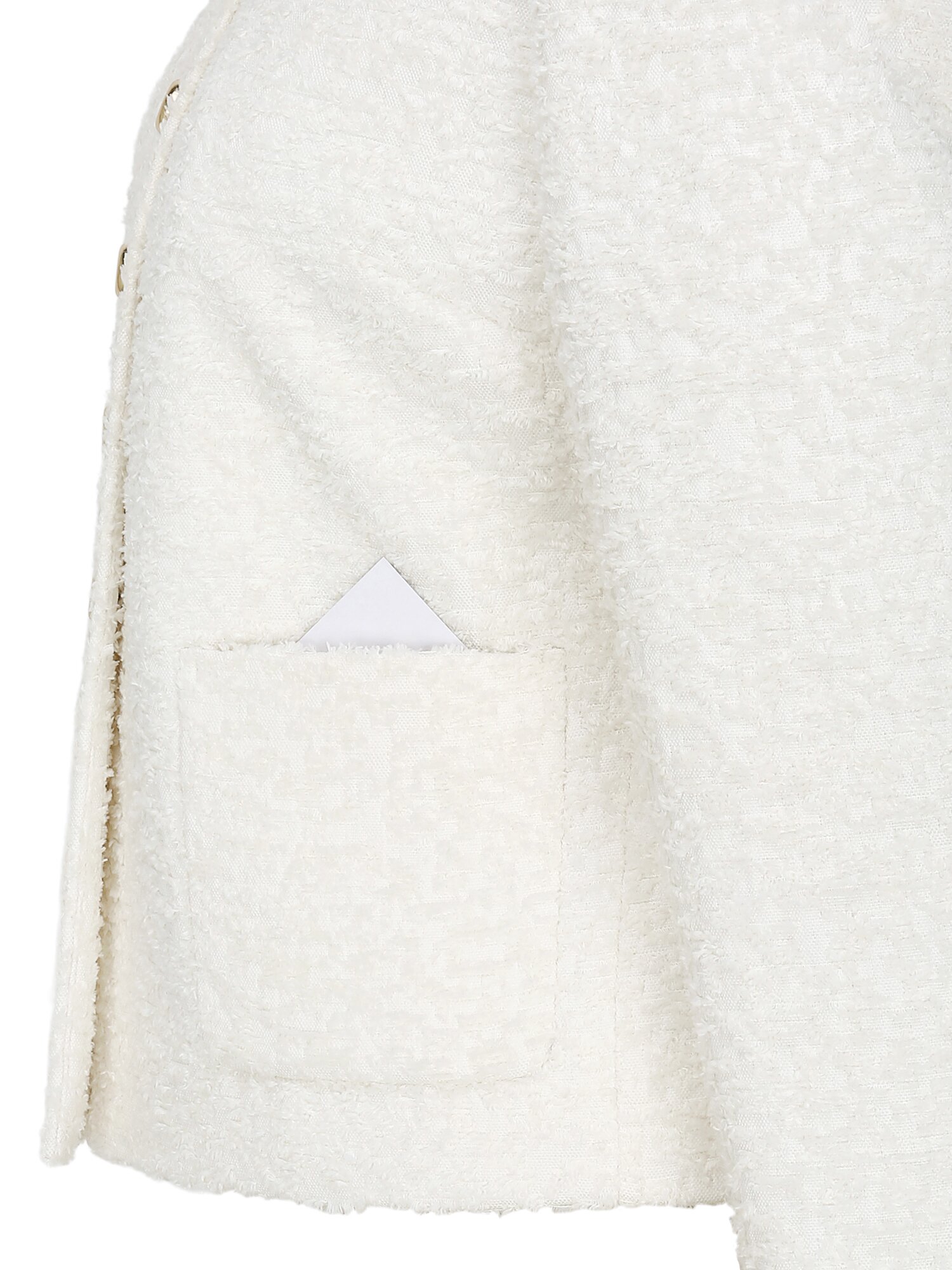 텍스쳐 트위드 라운드넥 재킷 (WHITE)