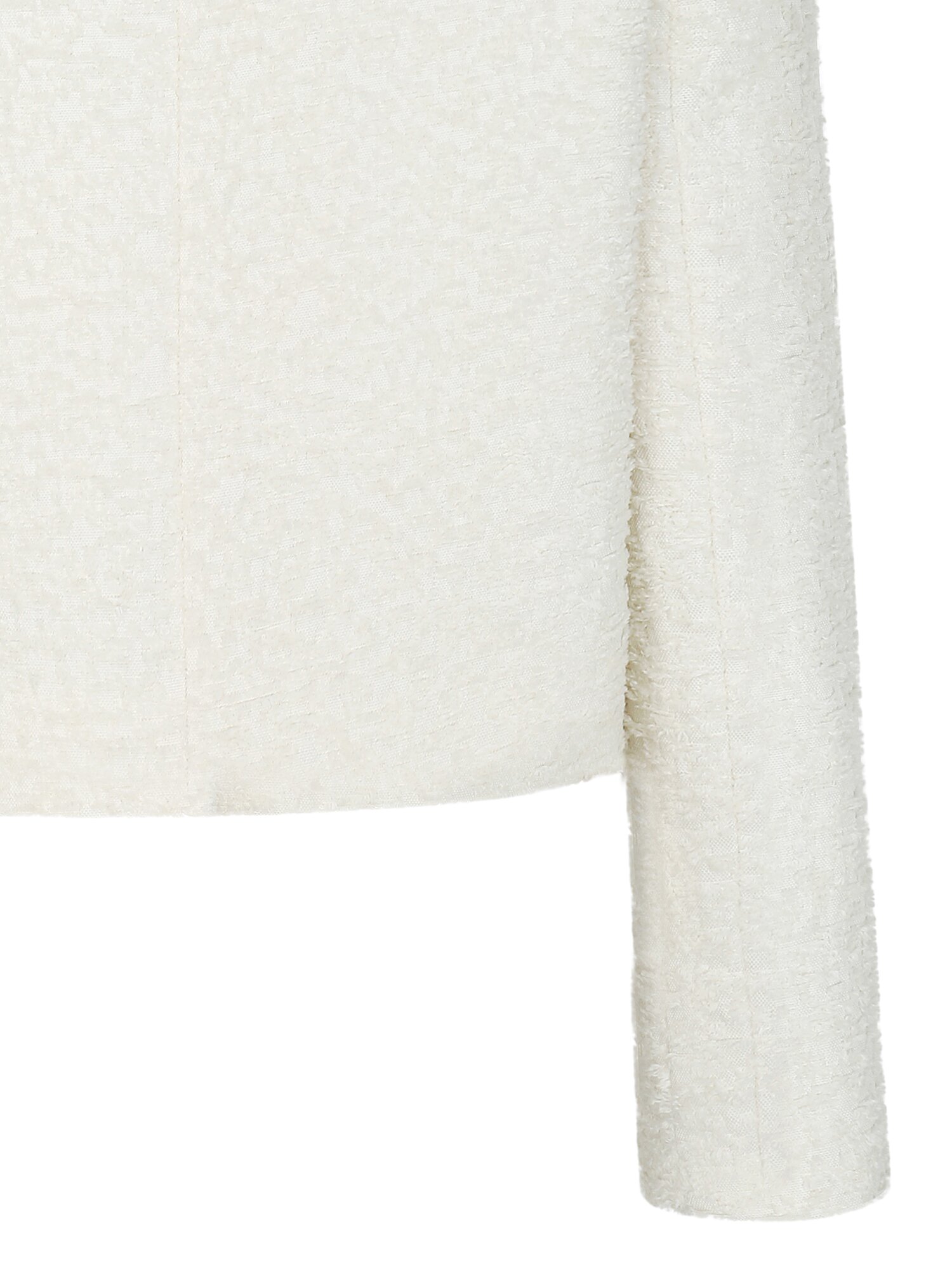 텍스쳐 트위드 라운드넥 재킷 (WHITE)