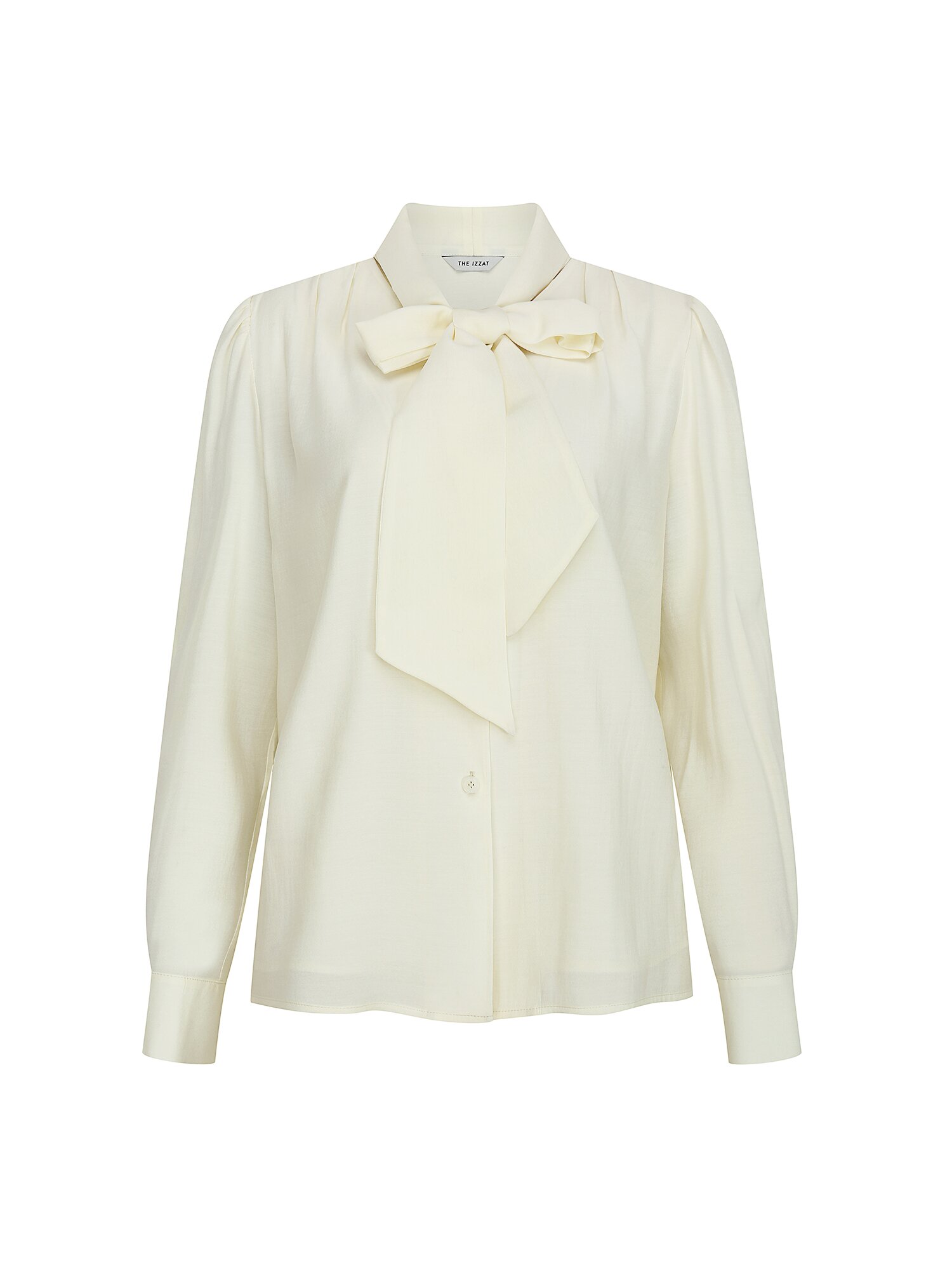 셔링 타이 브이넥 블라우스 (CREAM)