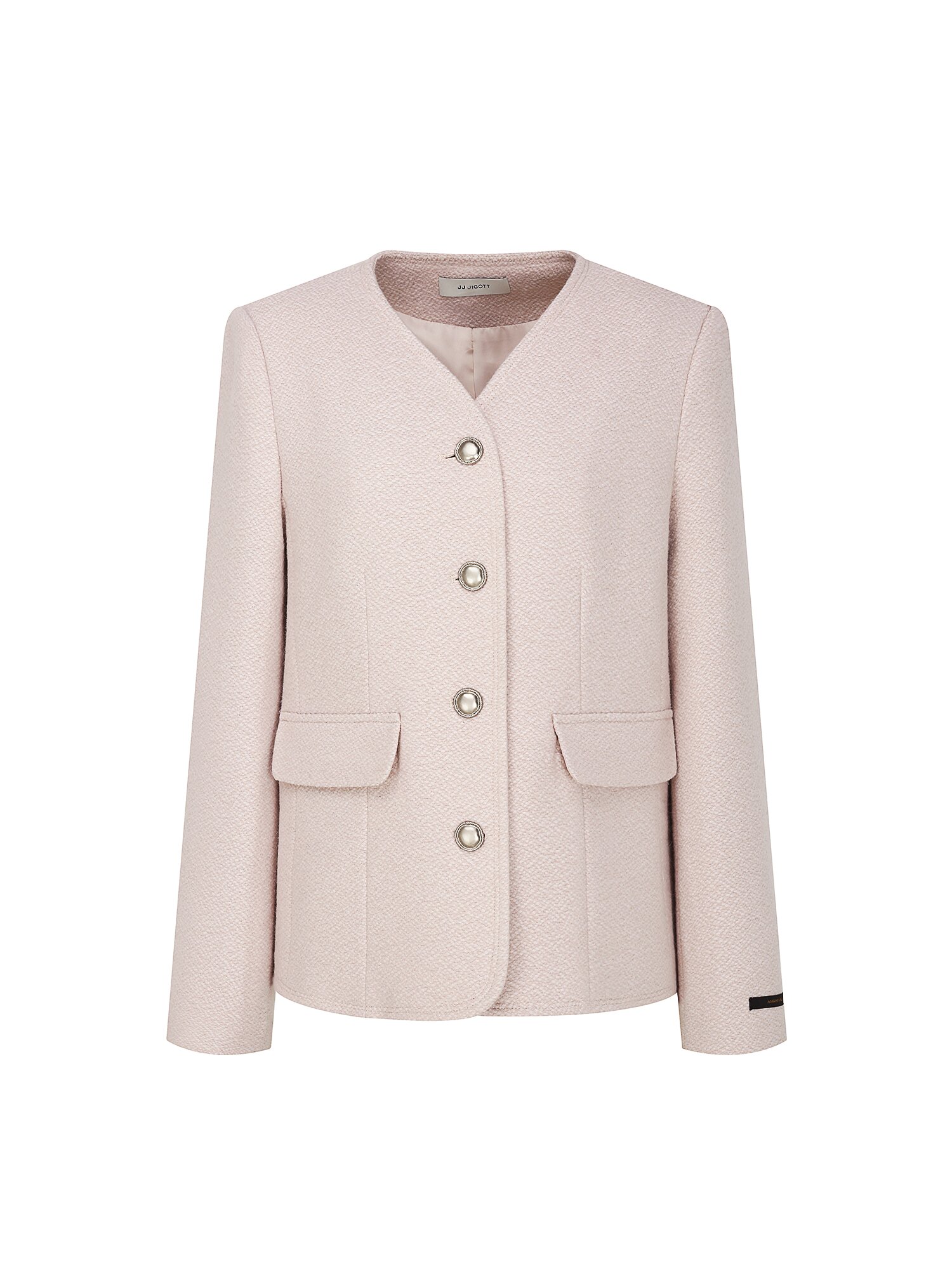 앙고라 울 플랩 포켓 브이넥 재킷 (LIGHT PINK)