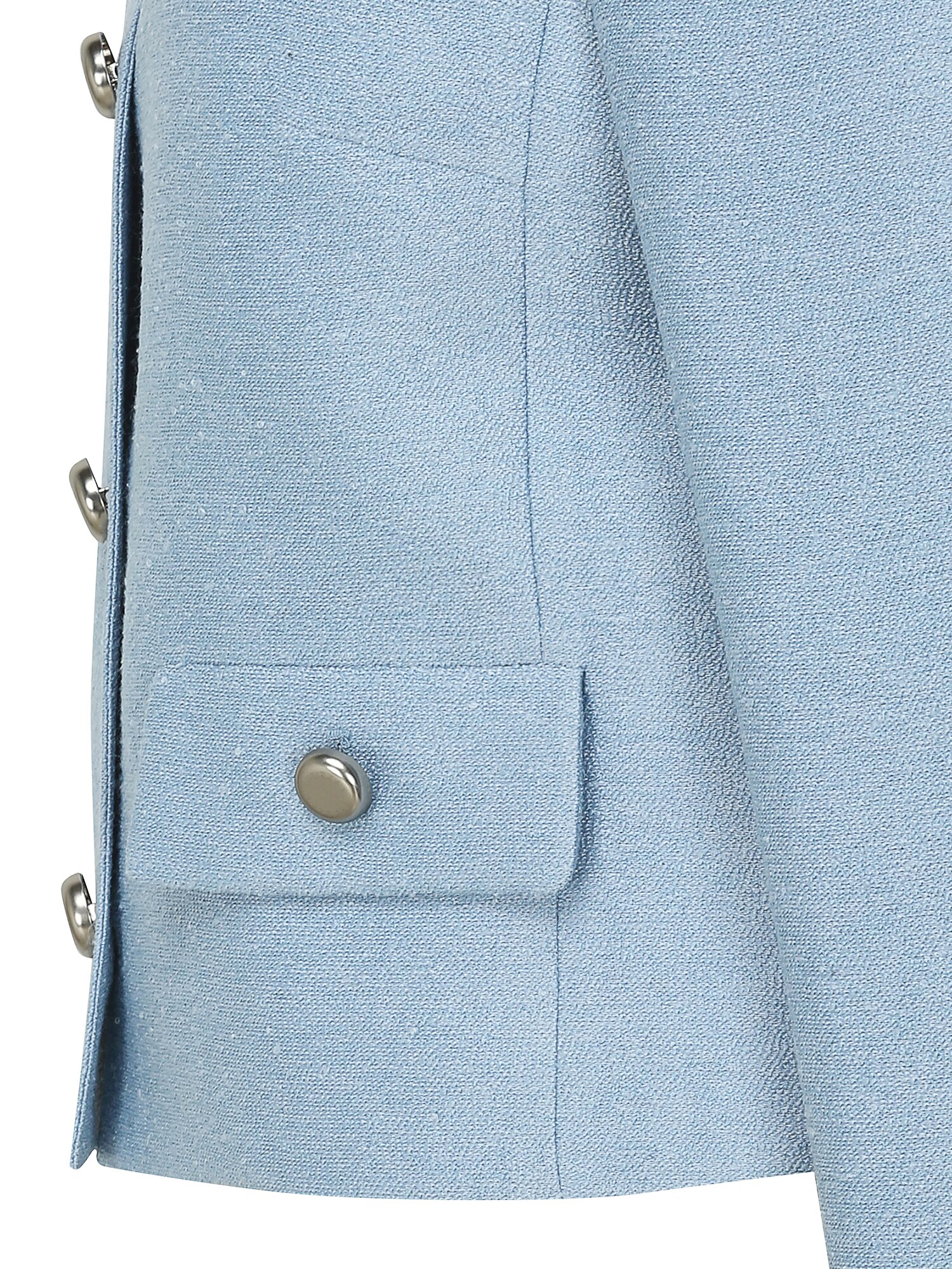트위드 라운드넥 크롭 재킷  (BLUE)