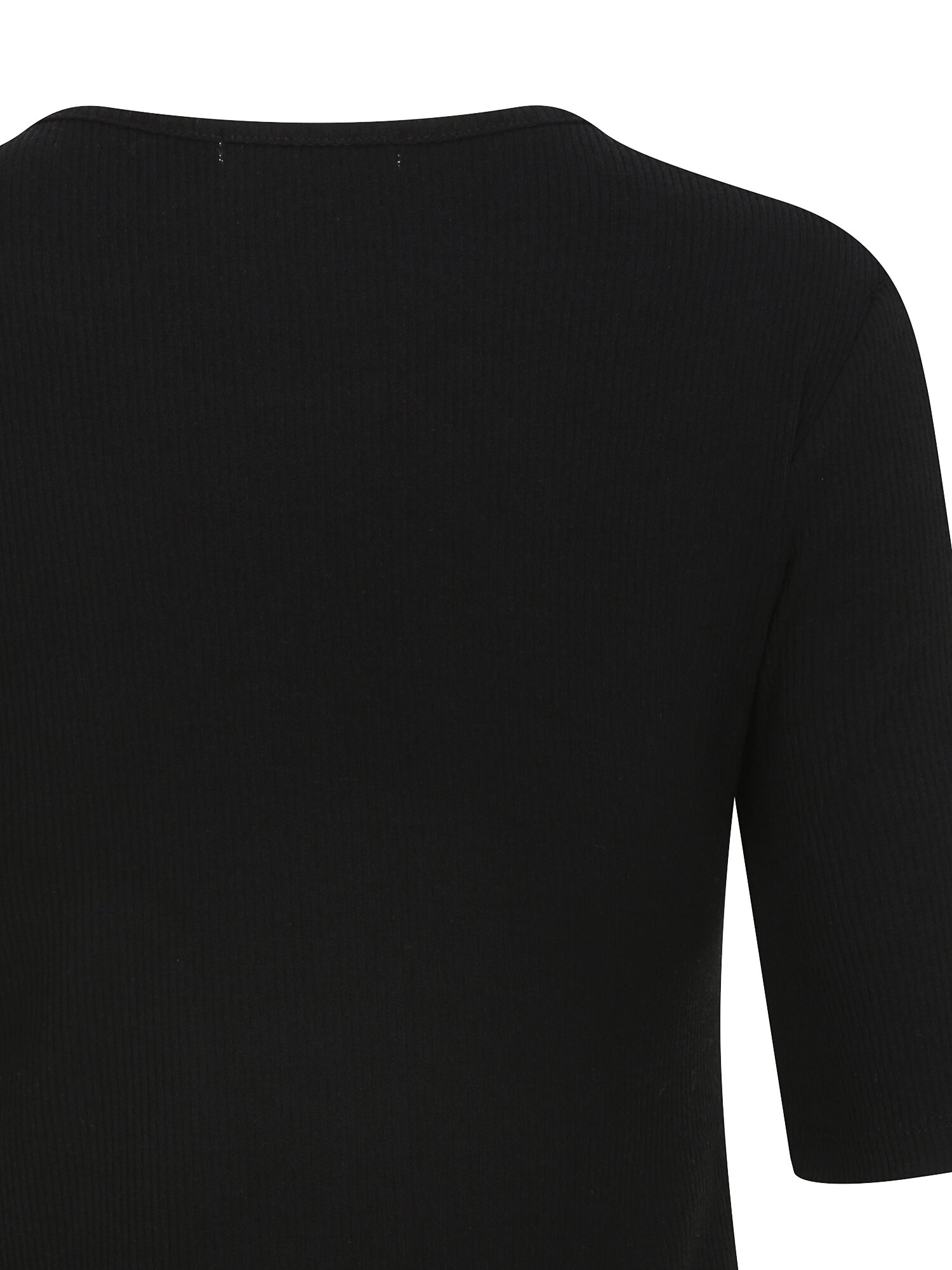 골지 메탈 자수 스쿱넥 티셔츠 (BLACK)