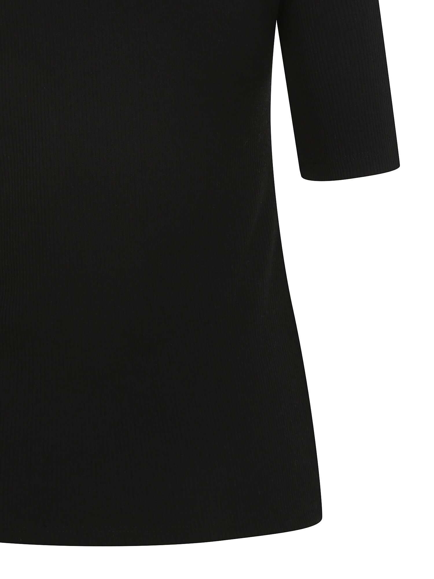 골지 메탈 자수 스쿱넥 티셔츠 (BLACK)