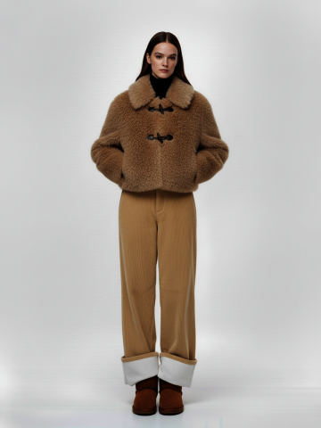 플리스 라이닝 스트레이트 코듀로이 팬츠 (블랙,브라운,베이지)/W254PT12