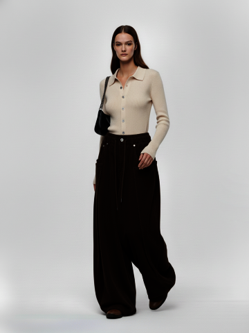 드로스트링 벌룬피트 코듀로이 팬츠 (블랙,브라운)/W254PT14