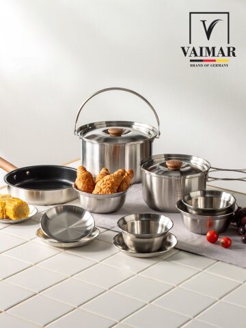 뉴본 스텐 삼중바닥 냄비 캠핑풀세트/코펠세트