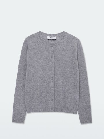 캐시미어 베이직 크루넥 클로버 가디건 (UFKKCA45ZC-L/GREY)