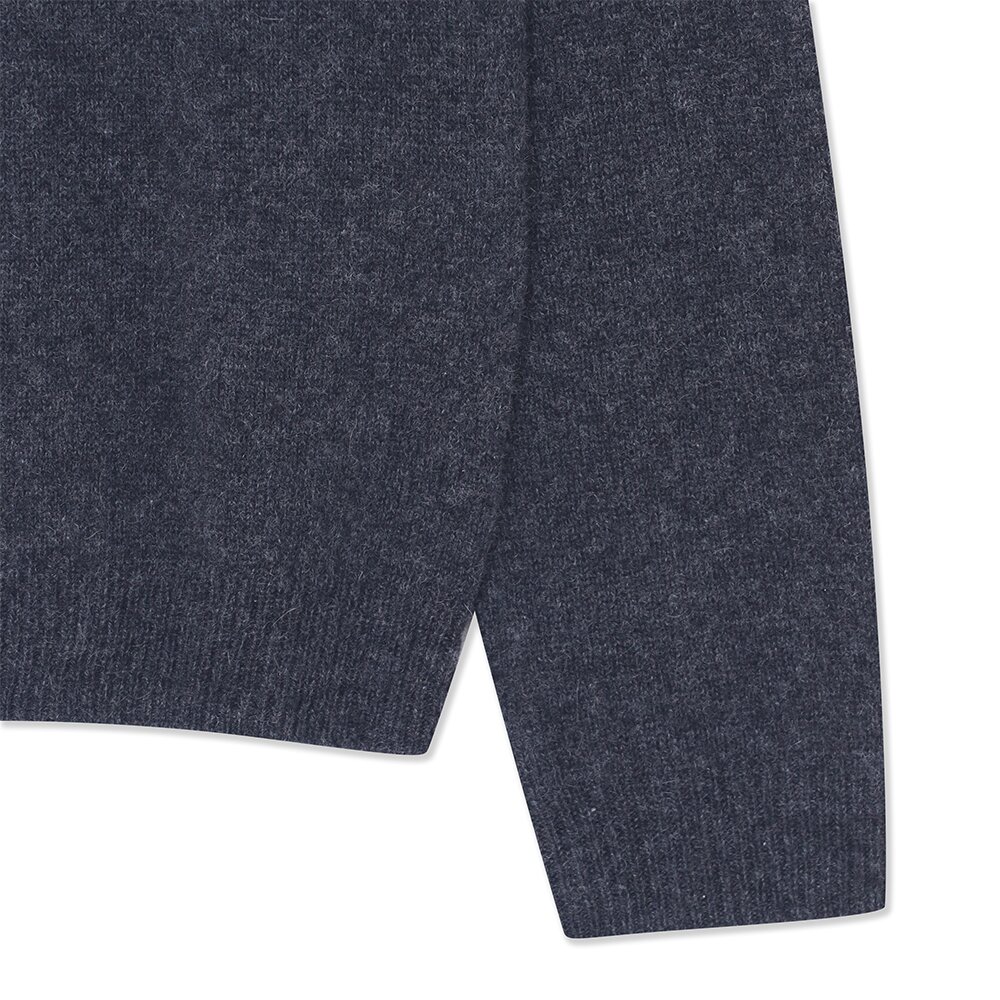 캐시미어 베이직 크루넥 클로버 풀오버 (UFKKCN41ZC-CHARCOAL)