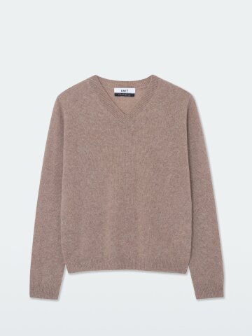 캐시미어 베이직 브이넥 클로버 풀오버 (UFKKVN42ZC-BEIGE)