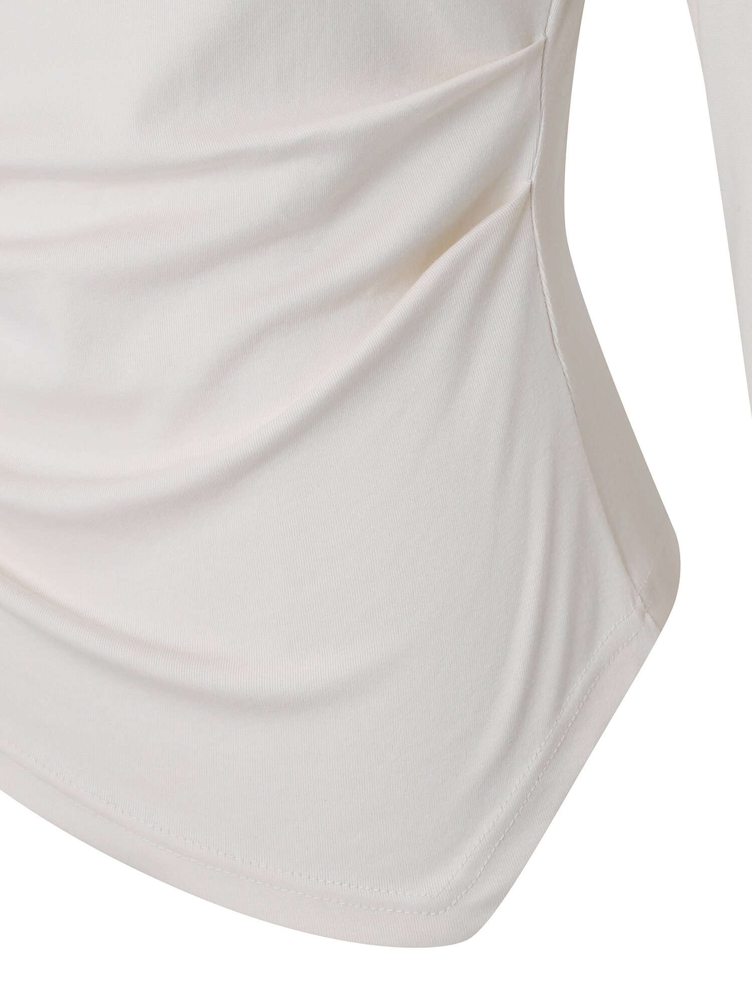 셔링 랩 보트넥 티셔츠 (CREAM)