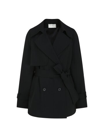 플랩 더블 하프 트렌치 코트 