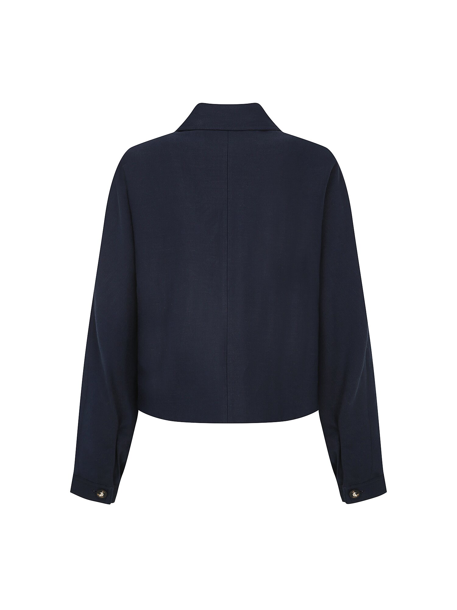 린넨 돌먼 슬리브 셔츠 재킷 (NAVY)