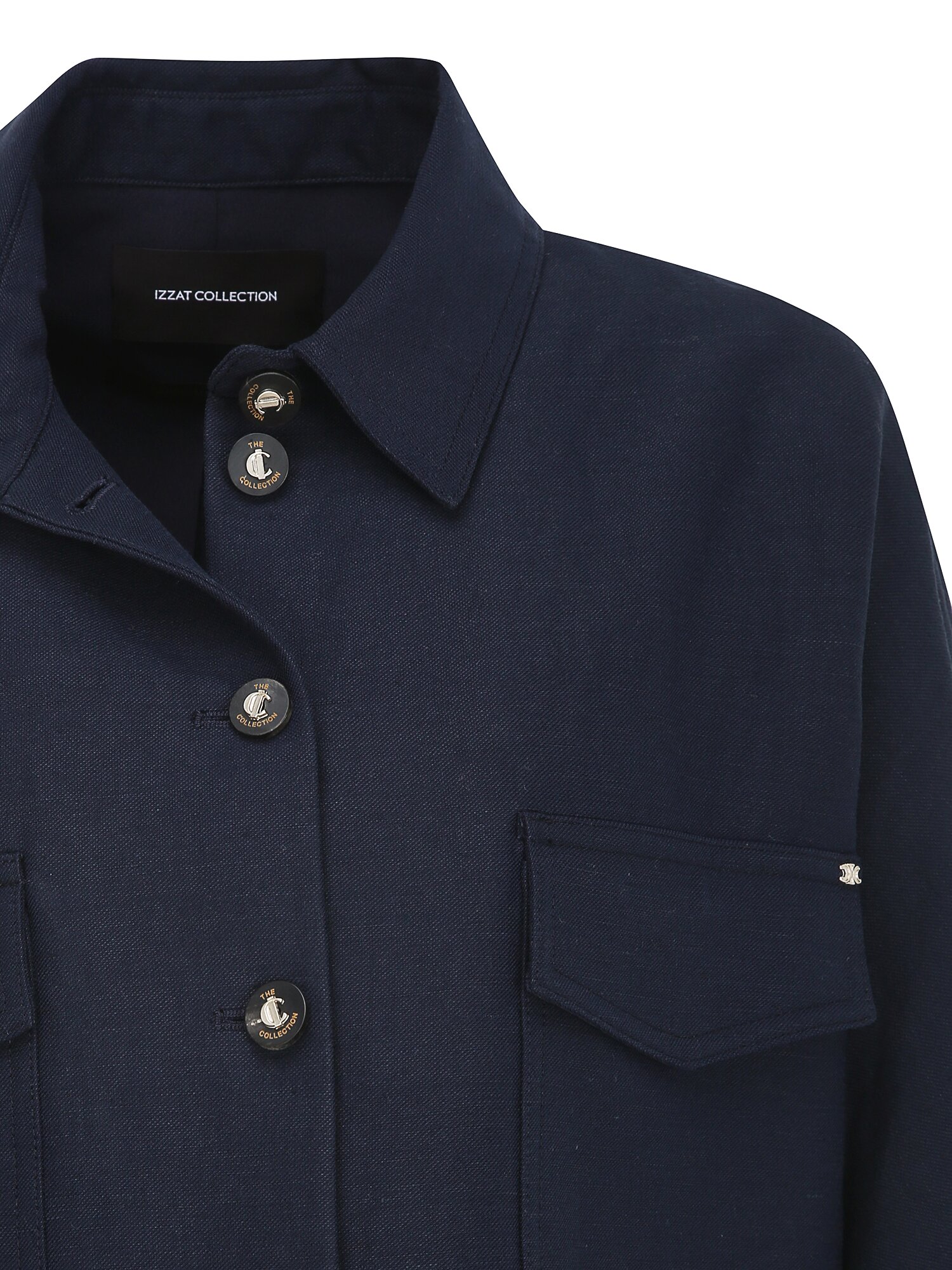 린넨 돌먼 슬리브 셔츠 재킷 (NAVY)