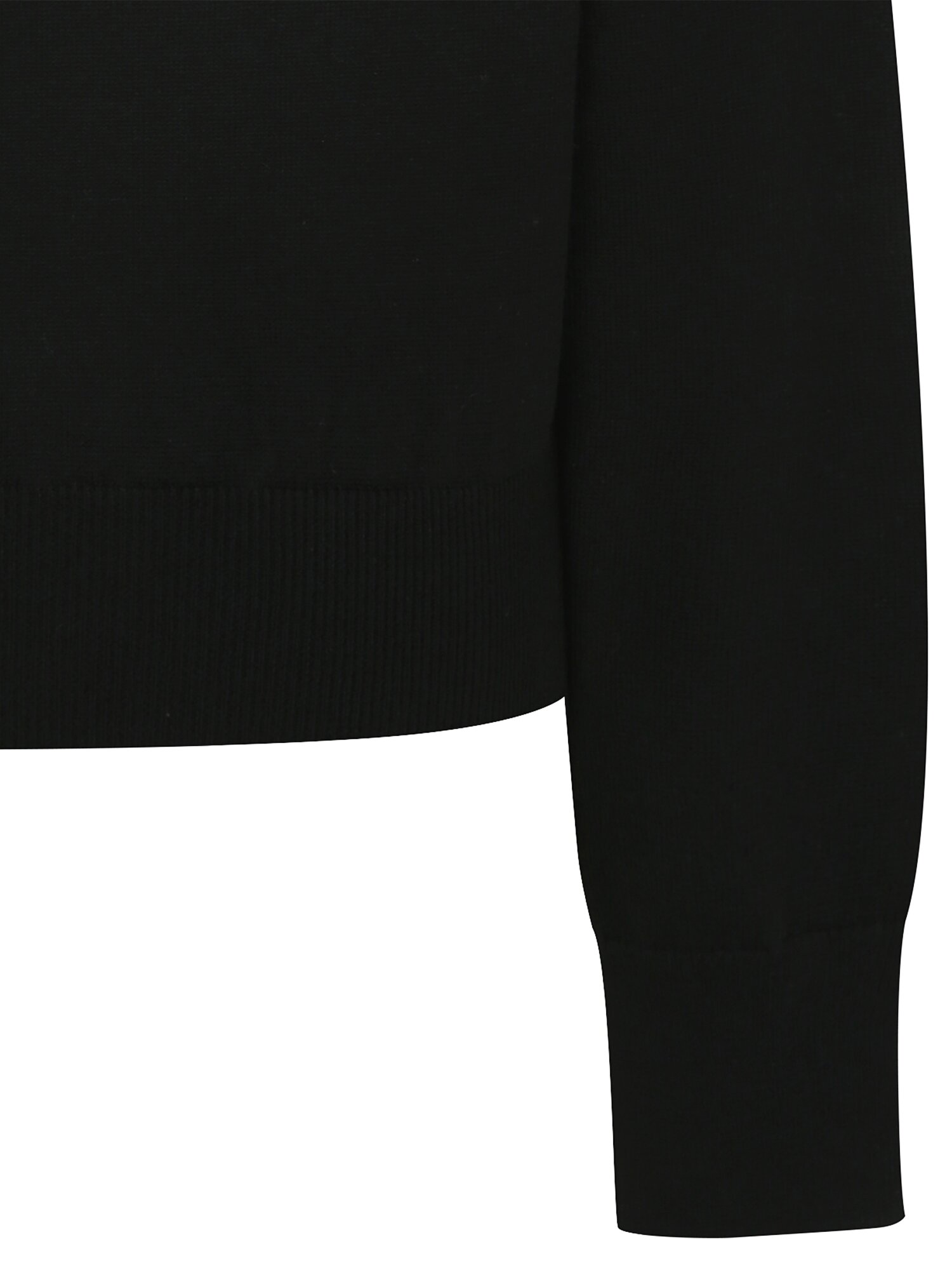 스카프 장식 라운드넥 풀오버 니트 (BLACK)