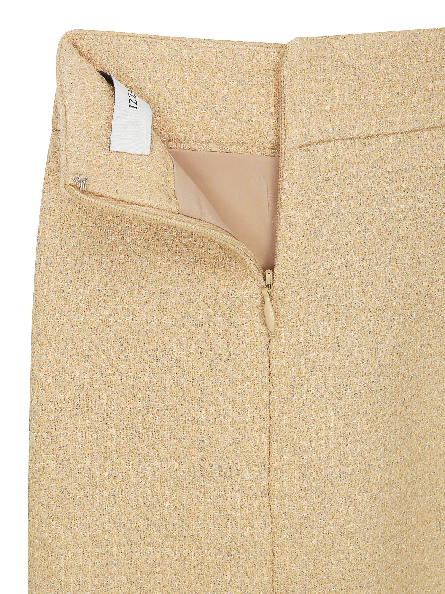 울 글리터 트위드 펜슬 스커트 (BEIGE)