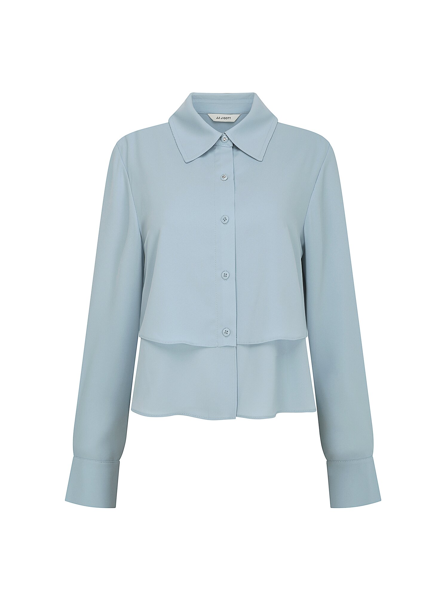 레이어 패널 칼라 블라우스 (LIGHT BLUE)