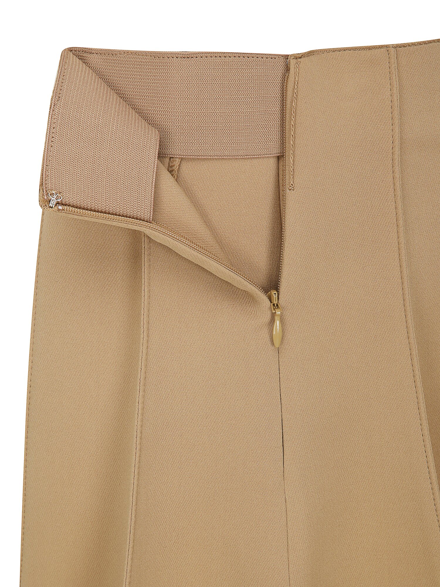핀턱 인밴딩 플레어 스커트 (BEIGE)