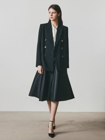 벨티드 인밴딩 플레어 스커트 