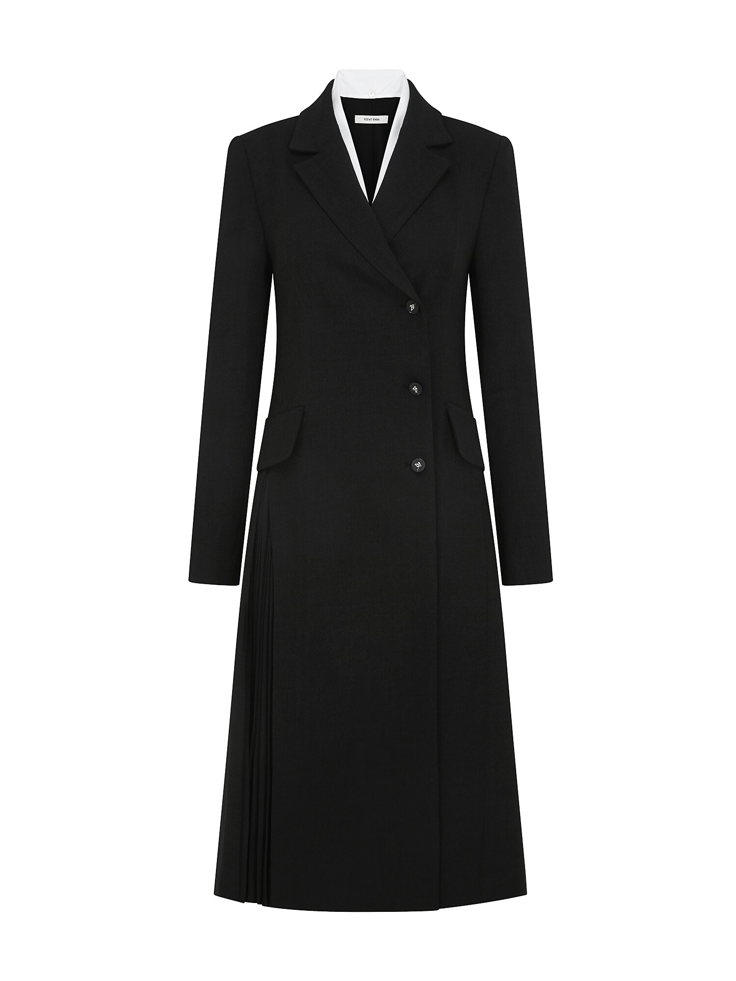 사이드 플리츠 테일러드 원피스 (BLACK)