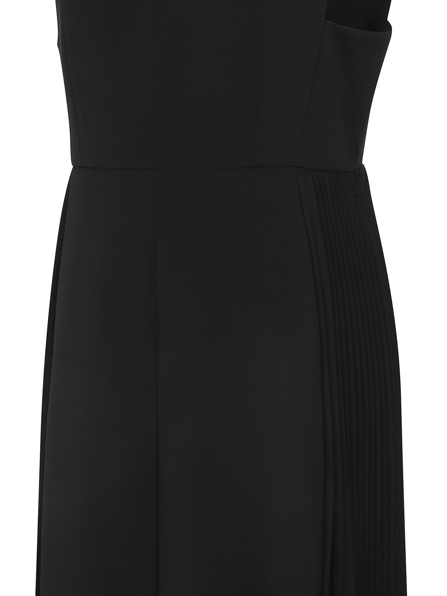 플리츠 브이넥 레이어드 원피스 (BLACK)