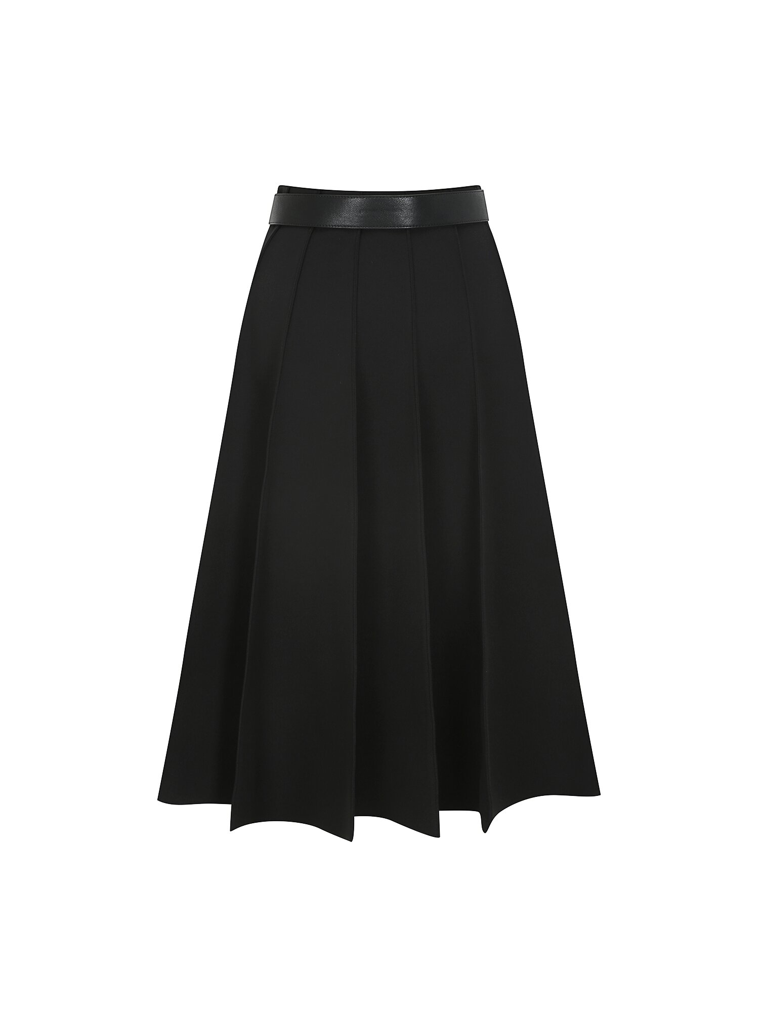 핀턱 인밴딩 플레어 스커트 (BLACK)