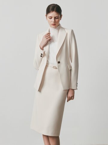 포멀 벨티드 H라인 스커트 